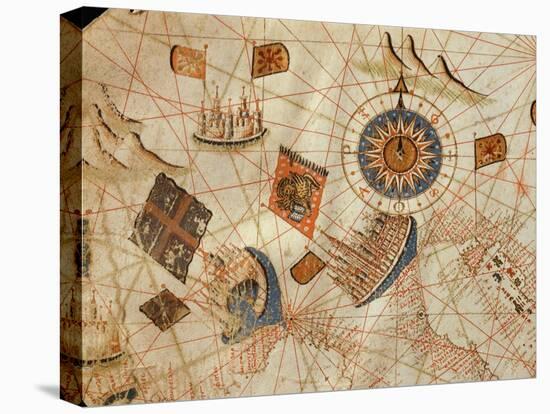 The Maritime Cities of Genoa and Venice, from a Nautical Atlas of the Mediterranean and Middle East-Calopodio da Candia-Premier Image Canvas