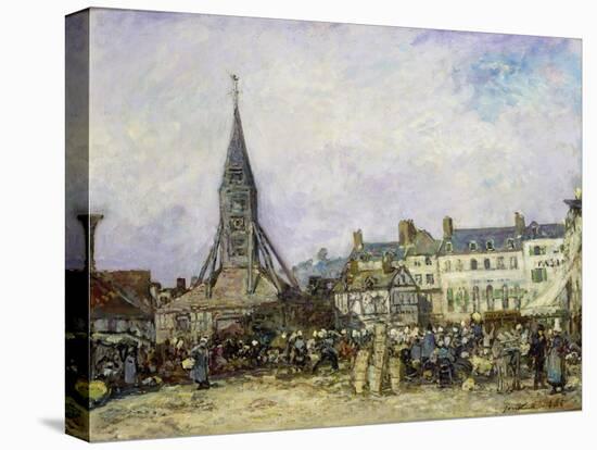 The Market at Sainte-Catherine, Honfleur-Johan-Barthold Jongkind-Premier Image Canvas