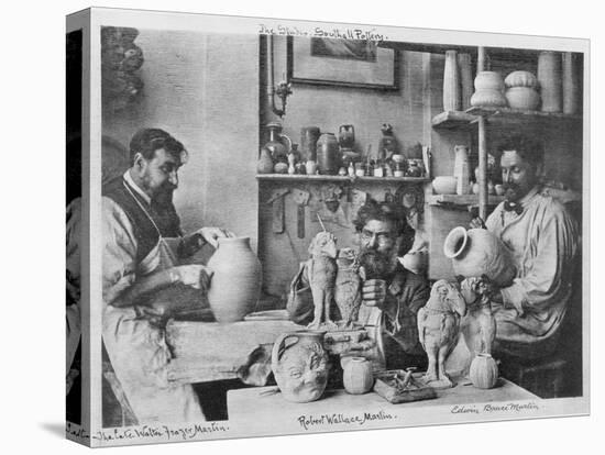 The Martin Brothers in the Studio at the Southall Pottery (B/W Photo)-English Photographer-Premier Image Canvas