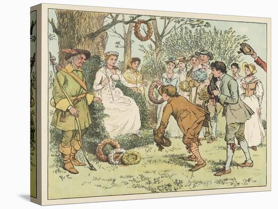 The May Queen is Honoured by Villagers with Garlands-Randolph Caldecott-Stretched Canvas