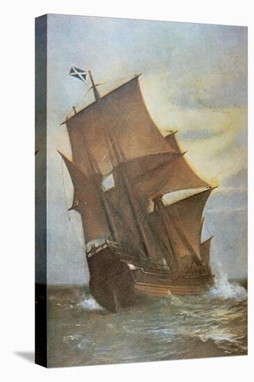 The Mayflower Carrying the Pilgrim Fathers across the Atlantic to America in 1620-Marshall Johnson-Premier Image Canvas