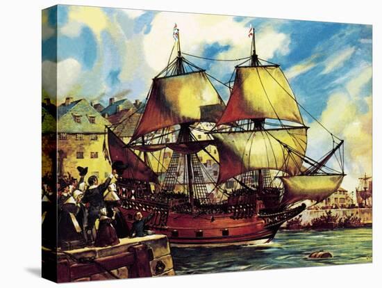 The Mayflower Leaves Plymouth-McConnell-Premier Image Canvas