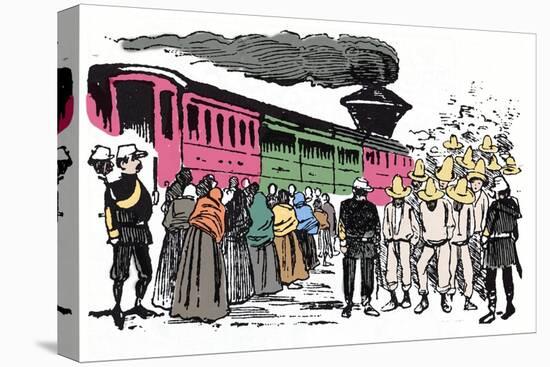 The Mexican Revolution (1910-1920): Deportation of Workers in the Valle Nacional, circa 1908 - Xylo-Jose Guadalupe Posada-Premier Image Canvas