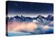 The Milky Way over the Winter Mountains Landscape. Europe. Creative Collage. Beauty World.-Leonid Tit-Premier Image Canvas