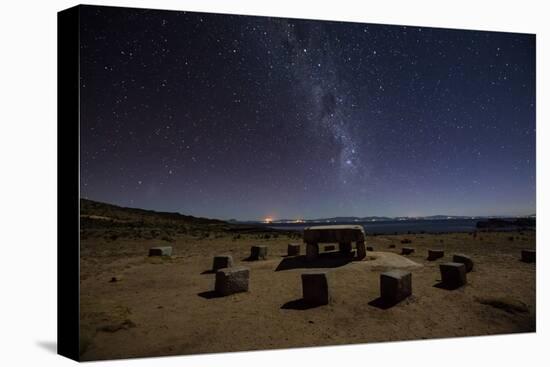 The Milky Way Spans the Night Sky Above an Inca Sacrificial Area Near the Santuario on Isla Del Sol-Alex Saberi-Premier Image Canvas