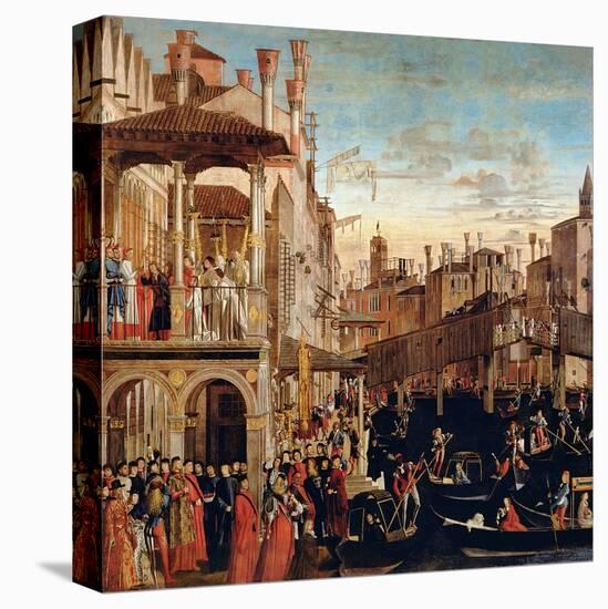 The Miracle of the Relic of the True Cross on the Rialto Bridge, 1494-Vittore Carpaccio-Premier Image Canvas