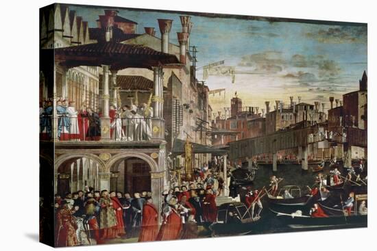 The Miracle of the Relic of the True Cross on the Rialto Bridge, 1496 (Oil on Canvas)-Vittore Carpaccio-Premier Image Canvas