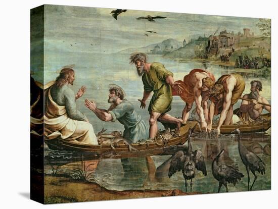 The Miraculous Draught of Fishes (Sketch for the Sistine Chapel) (Pre-Restoration)-Raphael-Premier Image Canvas
