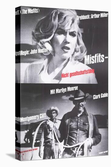 The Misfits, German Movie Poster, 1961-null-Stretched Canvas