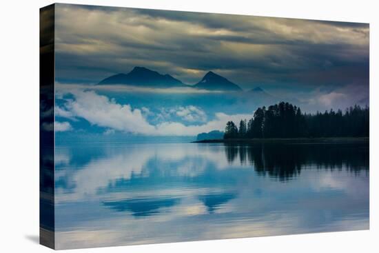 The misty mountains and calm waters of the Tongass National Forest, Southeast Alaska, USA-Mark A Johnson-Premier Image Canvas