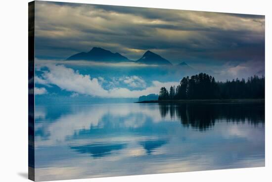 The misty mountains and calm waters of the Tongass National Forest, Southeast Alaska, USA-Mark A Johnson-Premier Image Canvas