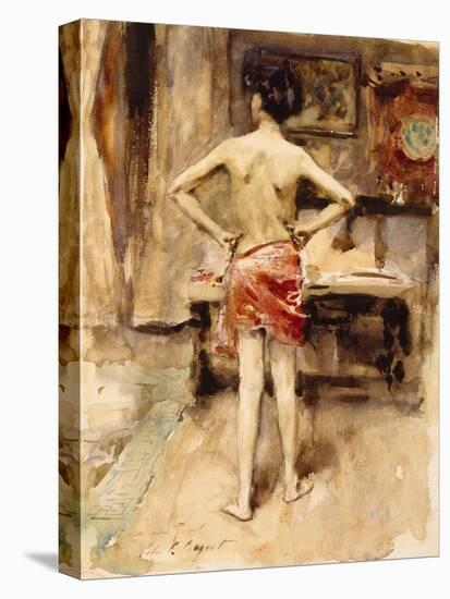 The Model, 1876 (W/C over Graphite Pencil on Woven Paper)-John Singer Sargent-Premier Image Canvas