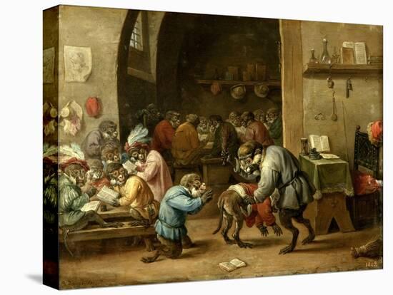 The Monkeys at School, Ca. 1660-David Teniers the Younger-Premier Image Canvas