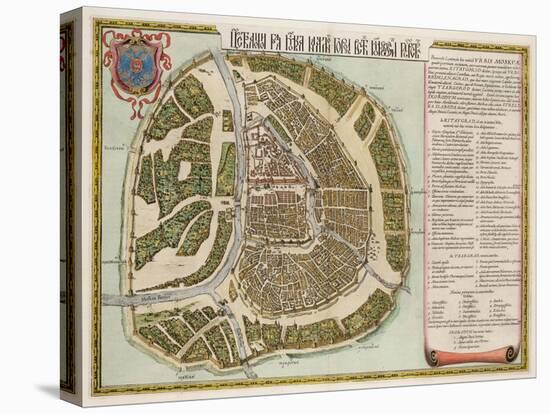 The Moscow Kremlin Map of the 16th Century (Castellum Urbis Moskva), 1662-Willem Janszoon Blaeu-Premier Image Canvas