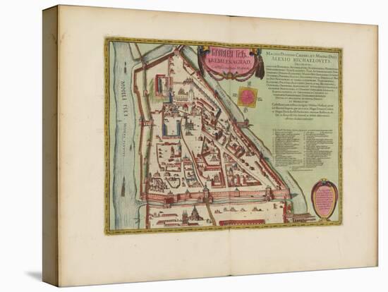 The Moscow Kremlin Map of the 16Th Century (Castellum Urbis Moskvae), C.1600 (Engraving & W/C)-Joan Blaeu-Premier Image Canvas