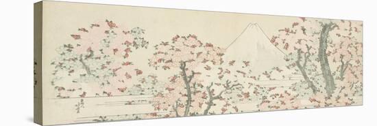 The Mount Fuji with Cherry Trees in Bloom-Katsushika Hokusai-Premier Image Canvas