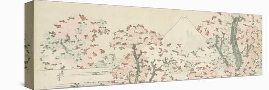 The Mount Fuji with Cherry Trees in Bloom-Katsushika Hokusai-Premier Image Canvas