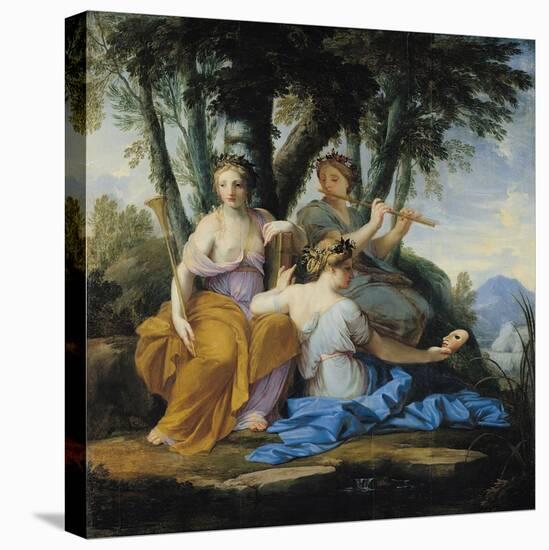 The Muses, Clio, Euterpe and Thalia, circa 1652-55-Eustache Le Sueur-Premier Image Canvas