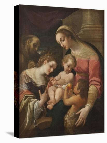 The Mystic Marriage of St Catherine, c.1600-30-Lodovico Carracci-Premier Image Canvas