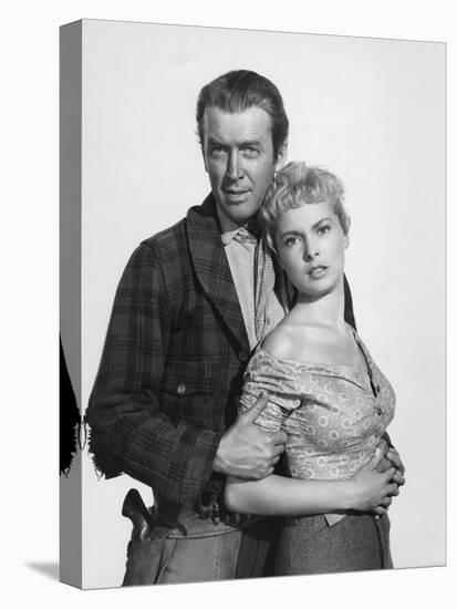 THE NAKED SPUR, 1953 directed by ANTHONY MANN James Stewart and Janet Leigh (b/w photo)-null-Stretched Canvas