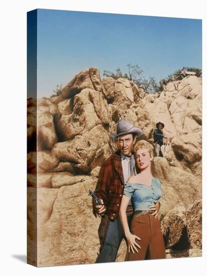 THE NAKED SPUR, 1953 directed by ANTHONY MANN James Stewart and Janet Leigh (photo)-null-Stretched Canvas