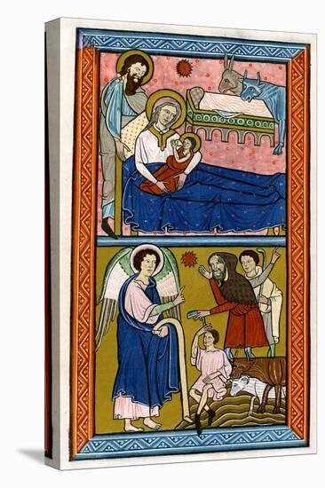 The Nativity and the Annunciation to the Shepherds, Early 13th Century-null-Premier Image Canvas