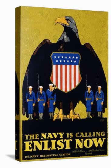 The Navy Is Calling - Enlist Now Poster-L.n. Britton-Premier Image Canvas
