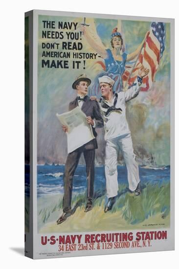 The Navy Needs You! Recruiting Poster-null-Premier Image Canvas