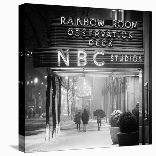 The NBC Studios in the New York City in the Snow at Night-Philippe Hugonnard-Premier Image Canvas