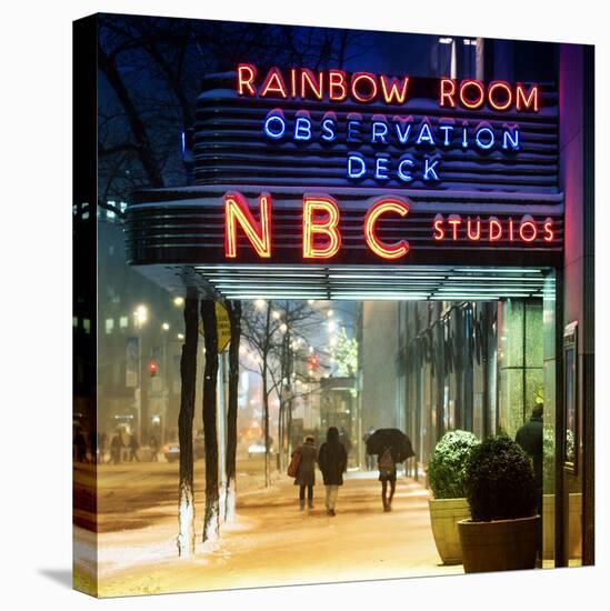 The NBC Studios in the New York City in the Snow at Night-Philippe Hugonnard-Premier Image Canvas