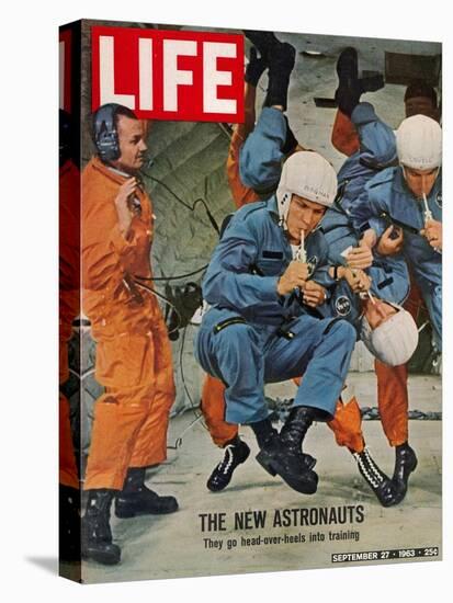 The New Astronauts, Astronauts Learning to Eat in Weightless Environment, September 27, 1963-Ralph Morse-Premier Image Canvas