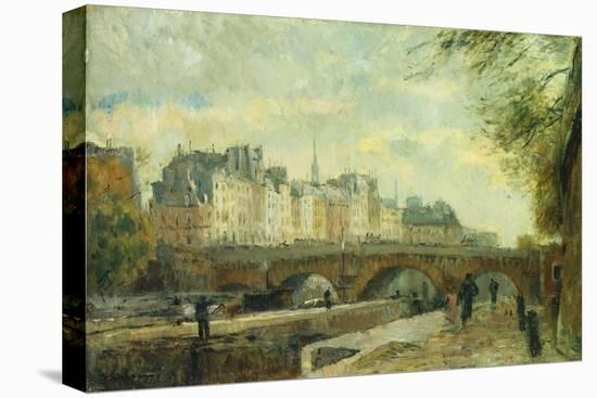 The New Bridge of the City; Le Pont Neuf De La Cite-Albert-Charles Lebourg-Premier Image Canvas