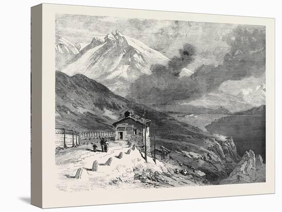 The New Overland Route to India: the Railway over the Alps Summit of Mont Cenis and Lake 1869-null-Premier Image Canvas