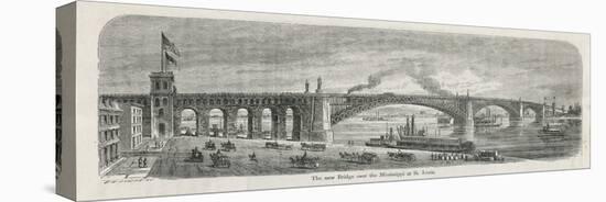 The Newly-Built Eads Bridge Over the Mississippi at St. Louis Missouri-G.a. Avery-Premier Image Canvas