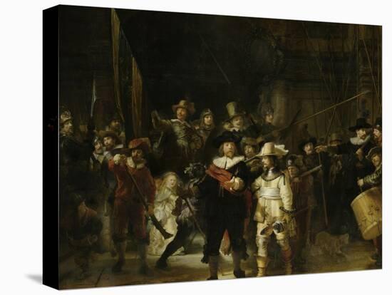 The Night Watch Painting by Rembrandt Van Rijn-Stocktrek Images-Stretched Canvas