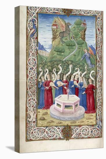 The Nine Muses with Pegasus and Mount Helicon (From Argumentum by Guarinus Veronensi), 1485-1499-null-Premier Image Canvas