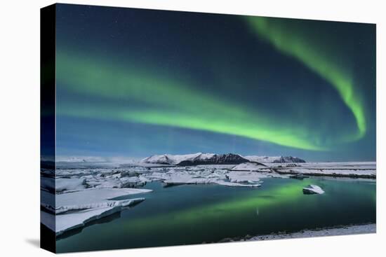 The Northern Lights Dance over the Glacier Lagoon in Iceland-null-Premier Image Canvas