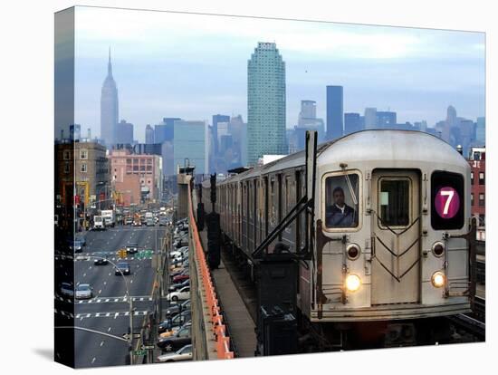 The Number 7 Train Runs Through the Queens Borough of New York-null-Premier Image Canvas