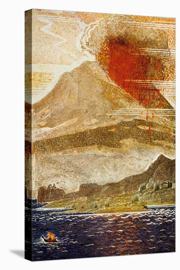 The Odyssey by Homere : Ulysses Apporaching of the Island of the Cyclop (Volcano)-null-Stretched Canvas