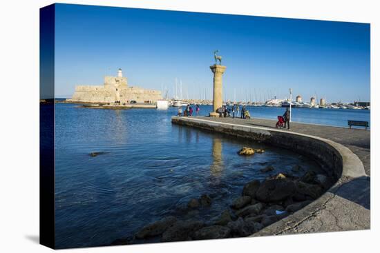 The Old Agios Nikolaos Fortress, Mandraki Harbour, Rhodes Town, Dodecanese Islands, Greek Islands-Michael Runkel-Premier Image Canvas