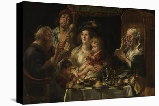 The Old Folks Sing, the Young Folks Chirp, 1638 (Oil on Canvas)-Jacob Jordaens-Premier Image Canvas