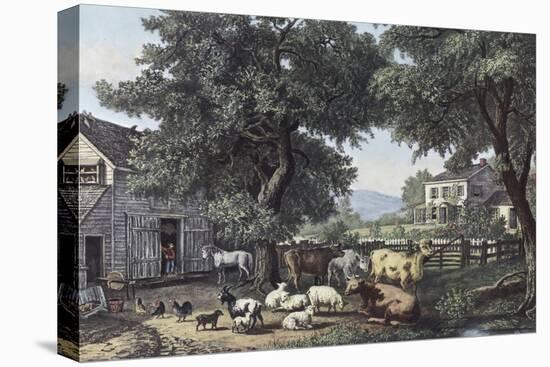 The Old Homestead-Currier & Ives-Premier Image Canvas