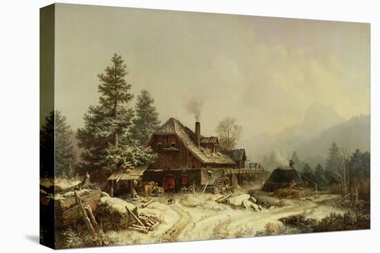 The Old Mill in Winter-Eugène Boudin-Premier Image Canvas