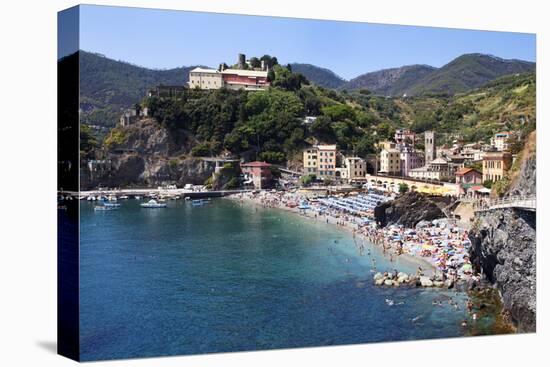 The Old Town Beach at Monterosso Al Mare from the Cinque Terre Coastal Path-Mark Sunderland-Premier Image Canvas