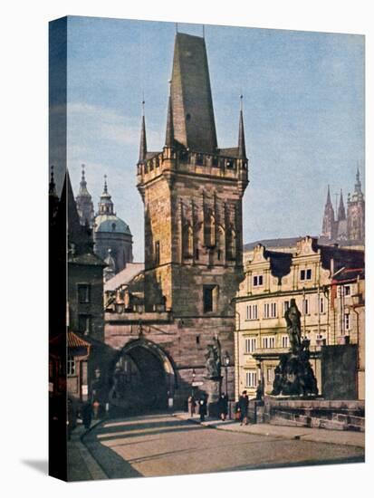 The Old Town End of the King Charles Bridge, Prague, Czech Republic, 1943-null-Premier Image Canvas