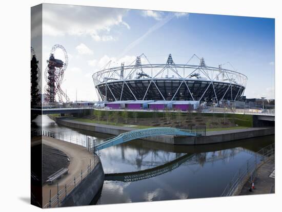 The Olympic Stadium with the Arcelor Mittal Orbit and the River Lee, London, England, UK-Mark Chivers-Premier Image Canvas