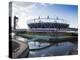 The Olympic Stadium with the Arcelor Mittal Orbit and the River Lee, London, England, UK-Mark Chivers-Premier Image Canvas