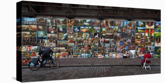 The Open Air Art Gallery on the Medieval City Walls at the Side of the Florianska Gate, Krakow-null-Premier Image Canvas