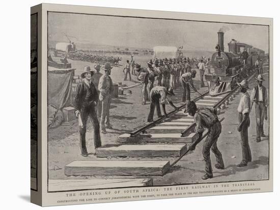 The Opening Up of South Africa, the First Railway in the Transvaal-Charles Joseph Staniland-Premier Image Canvas