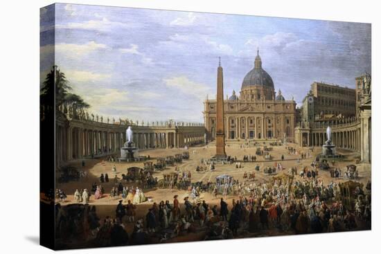 The Output of the Duke of Choiseul (1719-1785) of St. Peter's Square in Rome-Giovanni Paolo Pannini-Premier Image Canvas